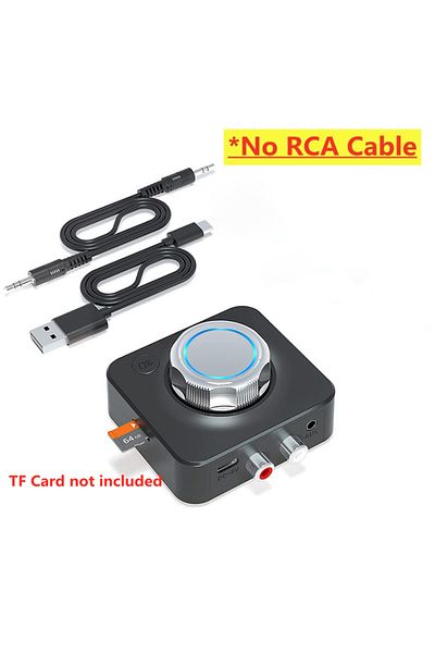 Choice No RCA Cable Bluetooth 5.0 Audio Receiver 3D Stereo Music Wireless Adapter TF Card RCA 3.5mm 3.5 AUX