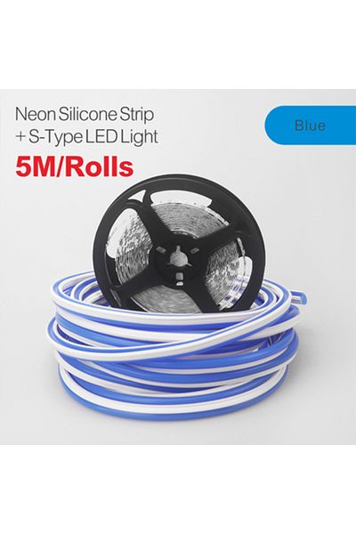 Choice 5M.Rolls 6mm Width Pure silica gel Blue 6/8mm 5M/Rolls DIY Separate Silicone Neon Strip 120Leds S-Be