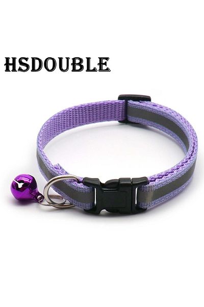 Choice 2X Purple 2Pcs/Pack 12 Colors Reflective Adjustable Cats And Small Dogs Collars With Bells Pet Suppl