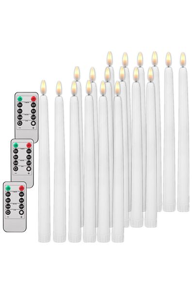 Choice 18Pc with Remote 6/24Pc LED Flameless Taper Candles 6.5/11"Tall Tapered Candle Battery Operated Warm