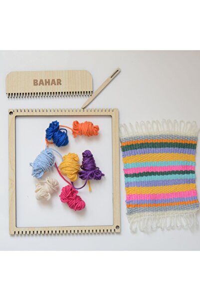 YuBaMar Ahşap Halı Dokuma Tezgahı Seti – 6 Renk İplikli – El Becerisi ve Dikk...