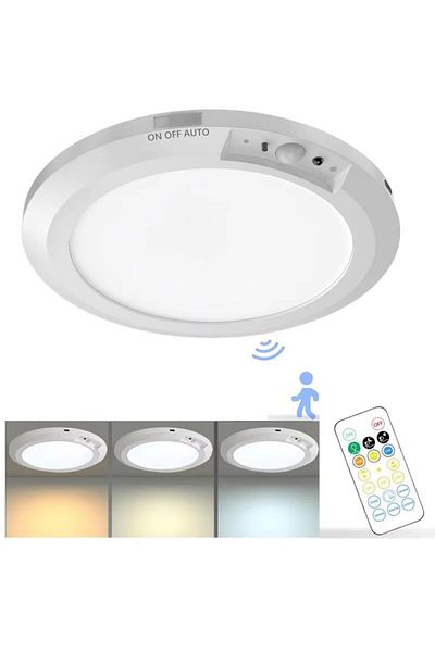 Choice 1pc USB Charging PIR Motion Sensor Ceiling Light USB Rechargeable Dimmable 3 Colors Remote Control T