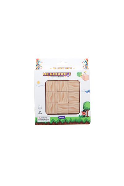 Megacraft Magnetic Blocks White Wood Pattern Block