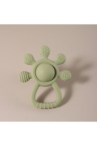 Choice green 2025 new Teething Silicone Palm Rattle Teether bunny - Safe Baby Chew Toys for Soothing Sore G