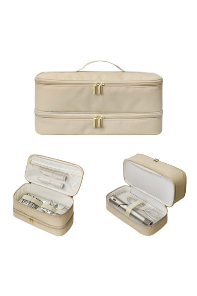 Choice حقيبة تخزين مجفف الشعر بلون الشمبانيا الذهبي مقاس 15 × 16 × 34 سم، حقي...