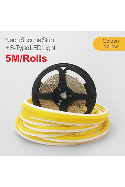 Choice 5M.Rolls 6mm Width Pure silica gel Golden Yellow 6/8mm 5M/Rolls DIY Separate Silicone Neon Strip 120