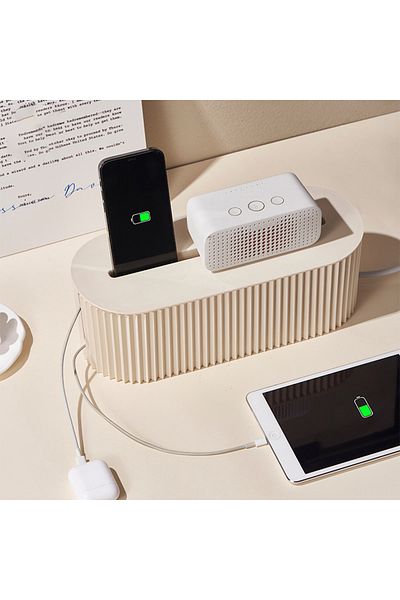 Choice light yellow Household Socket Board Organizer Box, Multi-Functional Cable Management Box, Data Cable