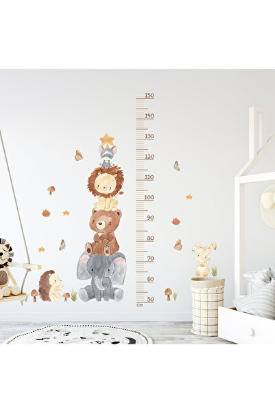 Choice ملصقات حائط من 3 قطع على شكل مسطرة ارتفاع حيوانات كرتونية من Ruller471...