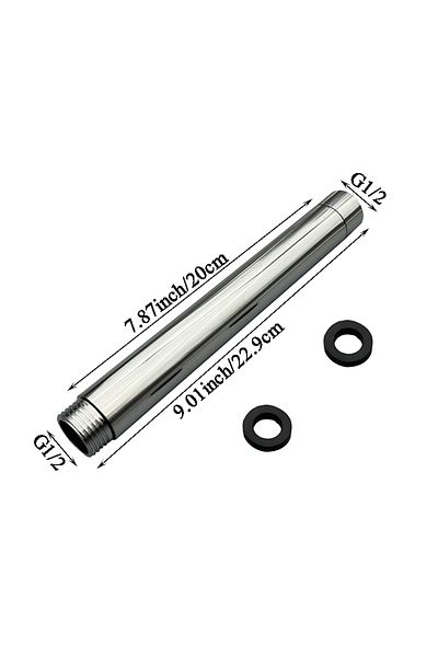 Bourdillat 20cm Chrome 10/15/20/25/30cm Shower Head Extension Arm G1/2 , Shower Head Extender Water Outlet Dura