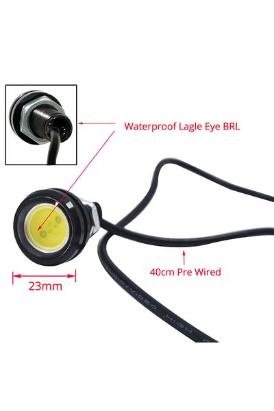 Choice 10pcs Crystal Blue 23mm 10pcs 18mm 23mm Eagle Eye White Warm Dc 12v Car Led Daytime Running Drl Back