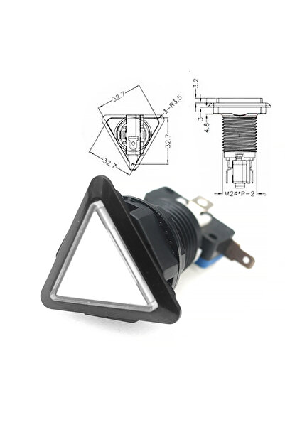 Choice مثلث أبيض للعبة الأركيد زر ضغط 12 فولت لمبة ليد مربعة الشكل دائرية مستطيلة الشكل مع شاشة 24 مم