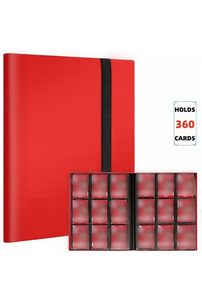 Choice مجلد بطاقات التداول الأخضر الفاخر من البولي بروبيلين ذو 9 جيوب، يتسع لـ 360 بطاقة، وجيوب جانبية للتحميل، من مادة إي إل إيه