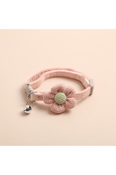 Choice Pink 1Pc Cat Collar with Cute Flower Adjustable Buckle Cat Collar Bell Collar Cat Small Pet Suppli