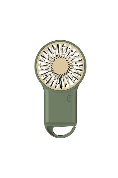 Choice green Summer New Mini Wind Air Cooling Hand Portable Usb Desktop Rechargeable Handheld Fan with Hook