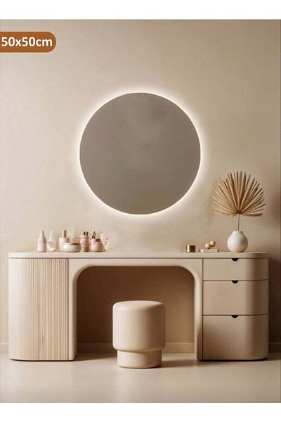 Taimi Round Makeup Mirror50x50 cm, LED Lighted Vanity Mirror for a Modern Decorative Touch