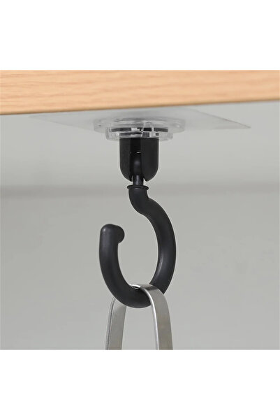 Choice قطعة واحدة سوداء 1/3/10 قطع خطاف سقف شفاف قابل للدوران 360 درجة خطاف س...