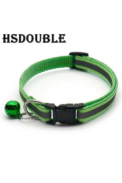 Choice 2X Green 2Pcs/Pack 12 Colors Reflective Adjustable Cats And Small Dogs Collars With Bells Pet Suppli