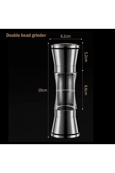 Choice Clear 2 In 1 Stainless Steel Salt Pepper Grinder Set Double Head Salt Manual Salt Pepper Mill Grinde