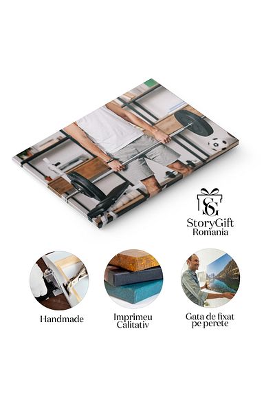 StoryGift Romania Canvas Painting 40 x 25CM Home training, fitness and technology - sports, bar, gad, STG.