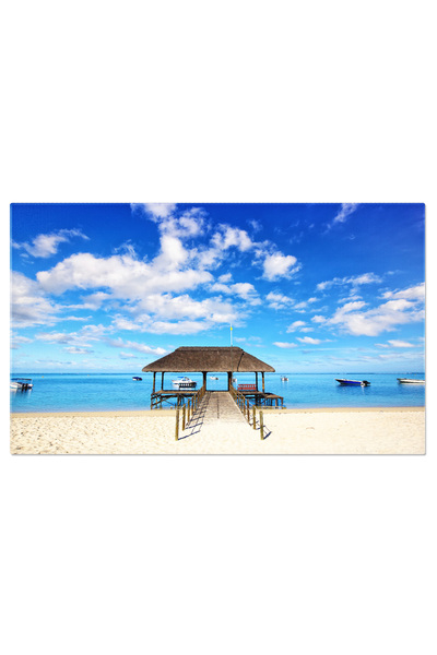 StoryGift Romania Tablou Canvas Plaja In Mauritius, Golf, Plaja, Barca, Calm,...