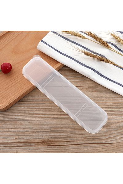 Choice Clear Tableware Box Portable Cutlery Case Spoon Fork Storage Box Students Household Dinnerware Bag M