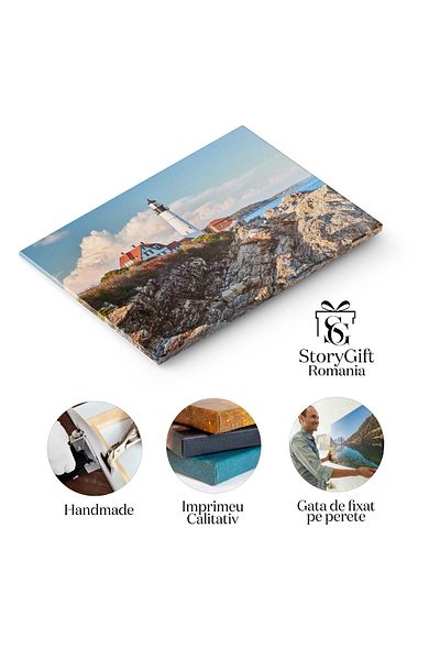 StoryGift Romania Tablou Canvas Farul Portland Head Din Maine, Sua O Icoana Emblematica A Coastei, Iluminand Apel