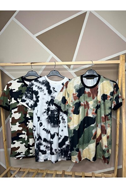 MFZ Giyim Askeri Yeşil Renk 3'lü Bisiklet Yaka Erkek T-shirt