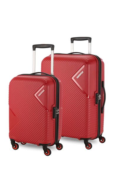 American Tourister Omega Hard Spinner Trolley Luggage 2 Pcs Set Red