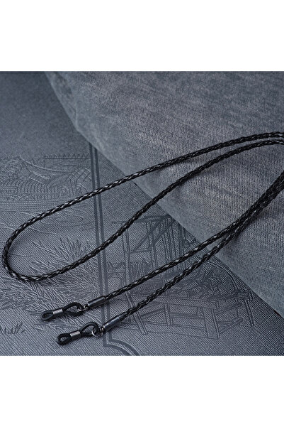Choice black 1pc Women Men Glasses Leather Rope Chain Woven Glasses Lace Up O...