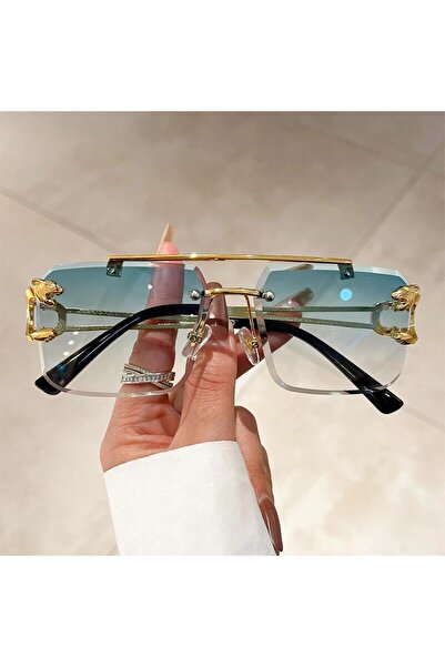 Choice نظارة شمسية KAMMPT مربعة بدون إطار وجسر مزدوج، طراز 1228-c2، باللون ال...