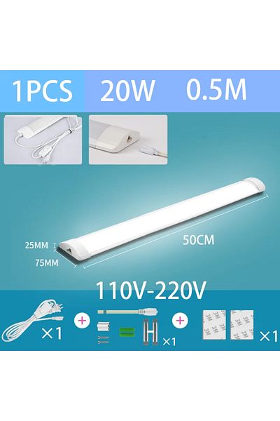 Choice EU Plug 110v-220v White light 6500K 1pcs 50cm 1.8m Plug Led Tube Light With Switch Wire 110V 220V 30