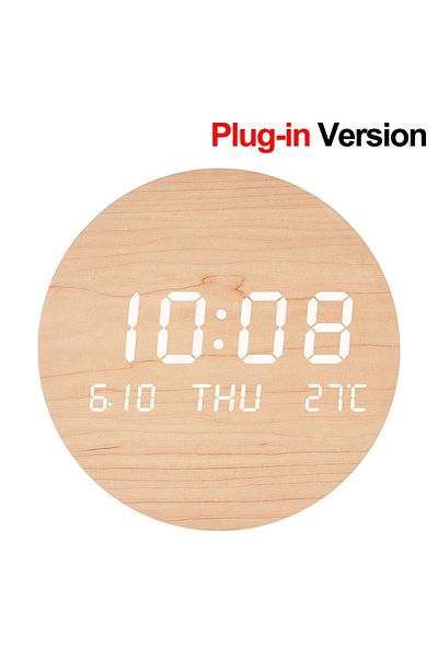 Choice B1 Plug-in LED Digital Wall Clock Temperature Date Time Multi-function Display Living Room Home Bedr