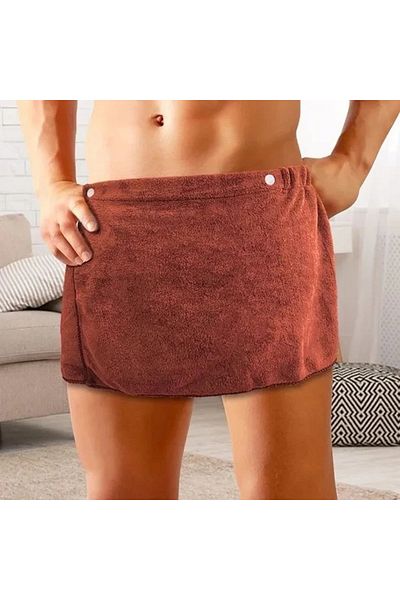 Choice Brown Men's Bath Towel Can Be Worn Japanese Shorts Style Homewear Beach Swimming Towel One Piece But