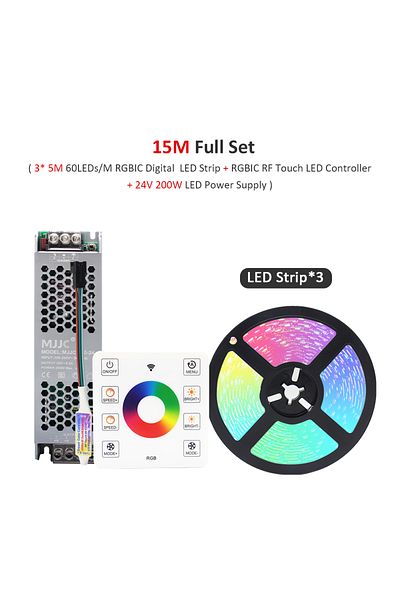 MJJC 15M Full Set 5M 10M 20M RGBIC Horse Racing LED Light Strips 24V WS2811 Pixel Flex Ribbon Running Wat