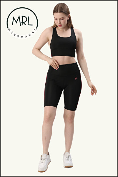 missmaral Women's Black High Waist Recovery Biker Shorts Short Sports Tights Lycra Diver Biker Tights 1043