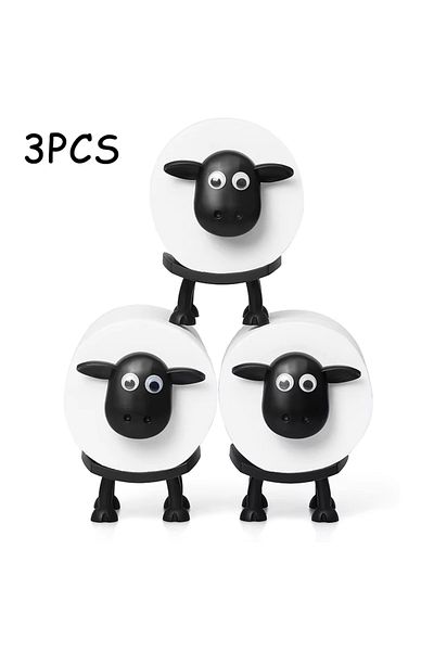 Choice 3PCS 3Pcs Sheep Toilet Roll Holder Funny Toilet Paper Holder Free Standing Bathroom Set 3D Printed B