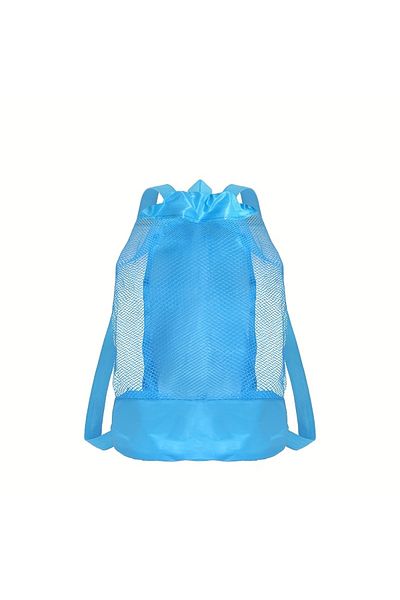 Choice Shoulder blue Beach storage bag,Large capacity net multifunctional travel backpack,sundries toy stor