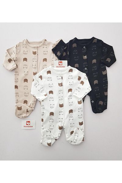 ilkimbebe 3-Piece Jumpsuit with Teddy Bear