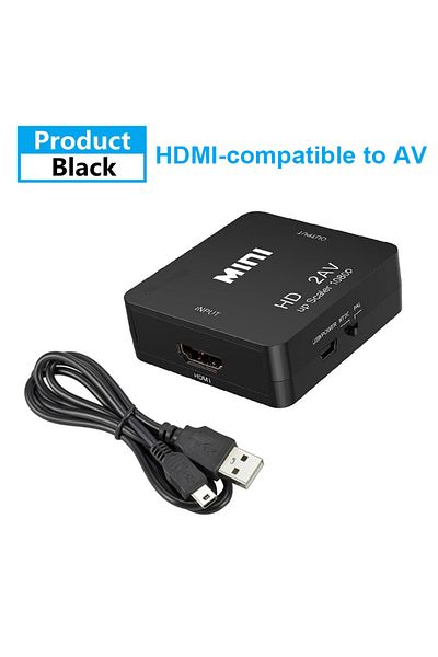 Choice Black HDMI-compatible To AV RCA Adapter Converter For HDTV PC Projector MINI Box RCA AV CVSB LR Vide