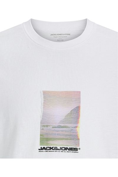 Jack & Jones JACK &JONES Sago Photo Slub T-Shirt - 12276525-Bright White