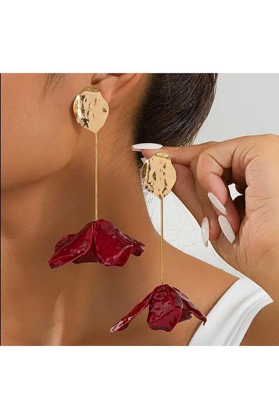 Burroe Atalier Vintage Style Alloy Flower-Shaped Earrings