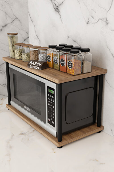 BARIN DESIGN Çevir Kur Mutfak Tezgah Üstü Mikrodalga Rafı Çok Amaçlı Organize...
