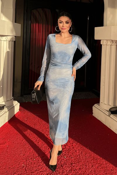 giyimmasalı Rochie creion cu detaliu din țesătură din tul - BEBE BLUE