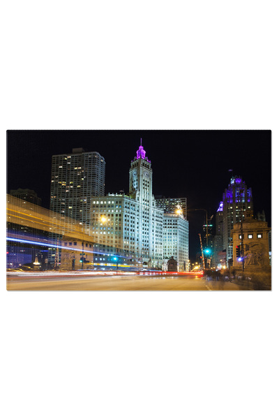 StoryGift Romania Tablou Canvas Valva De La Ore De Varf In Chicago Urban, Arhitectura, Chicago, Trafic, Amurg 116