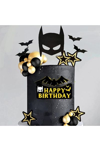 Choice Black Laventy Superhero Cake Decoration Bat Cake Topper Superhero Birthday Party Decoration Superher