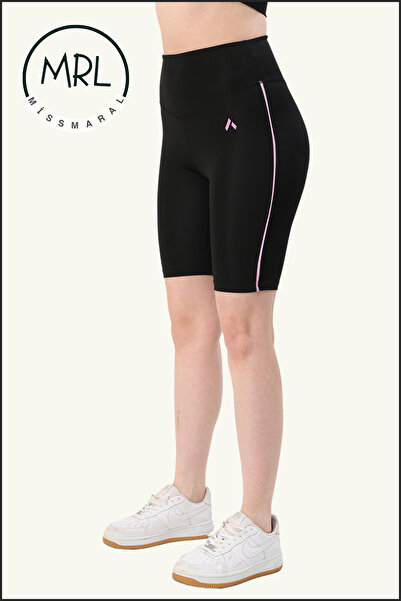 missmaral Women's Black High Waist Recovery Biker Shorts Short Sports Tights Lycra Diver Biker Tights 1043