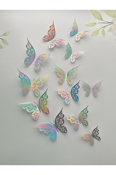 Choice MULTI 12 Pieces 3D Hollow Butterfly Wall Sticker Bedroom Living Room H...