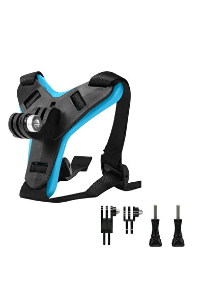 Choice1 حزام ذقن خوذة دراجة نارية أزرق مع حامل لكاميرا Gopro Hero 13 12 11 10...