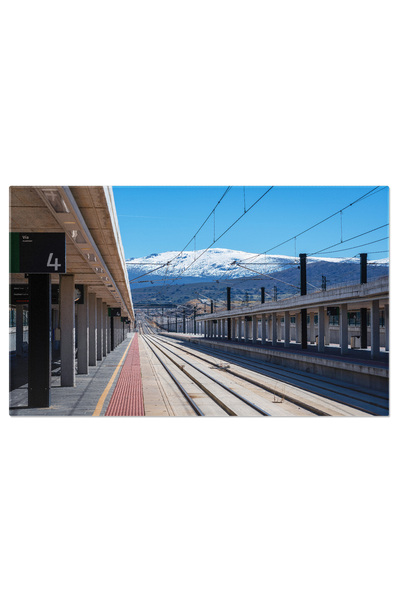 StoryGift Romania Tablou Canvas Gara Din Segovia Cu Sierra De Guadarrama, Arh...