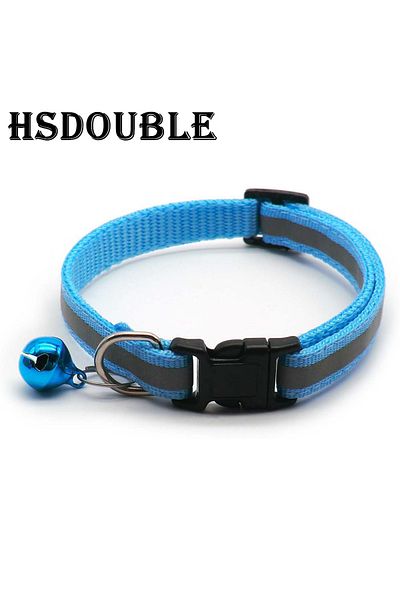 Choice 2X Light Blue 2Pcs/Pack 12 Colors Reflective Adjustable Cats And Small Dogs Collars With Bells Pet S
